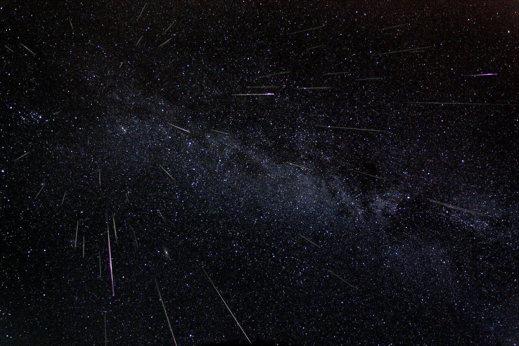 time lapse of night sky with meteor show