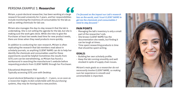 example persona deliverable