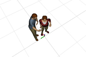 Screencap of JACK interface, two participants working collaboratively, high angle camera