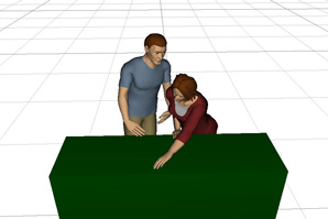 Screencap of JACK interface, two participants working collaboratively, camera in front